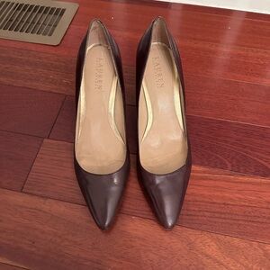 Ralph Lauren brown leather heels